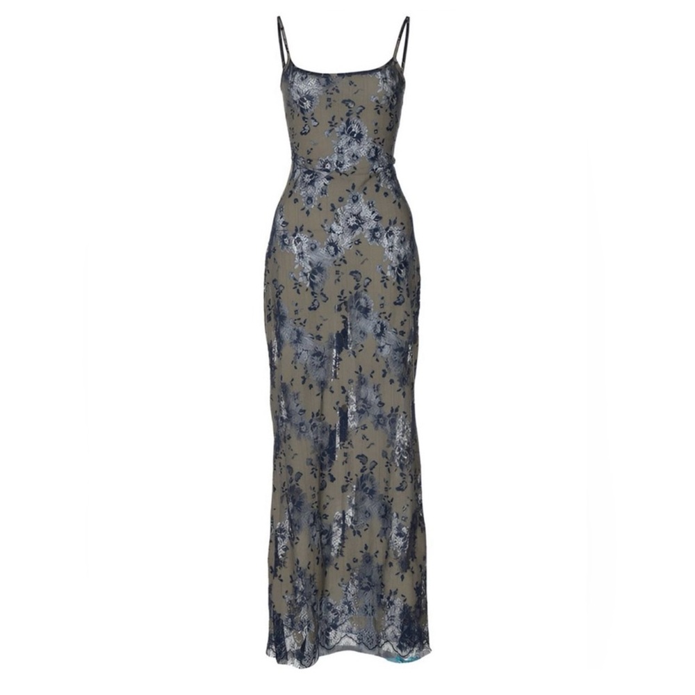 Lace Up Cami Long Dress